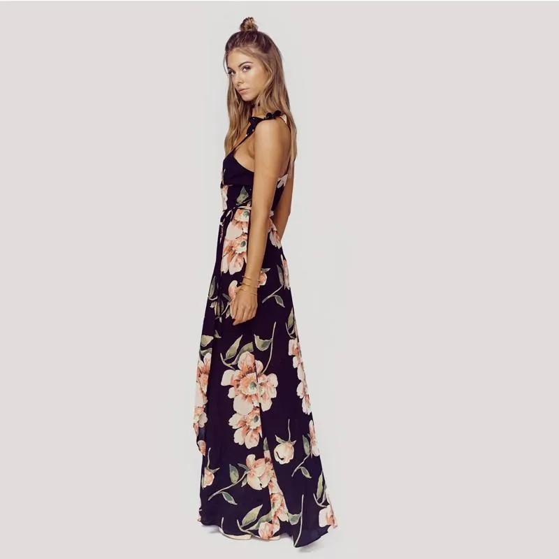 Judy Black Floral Maxi Dress
