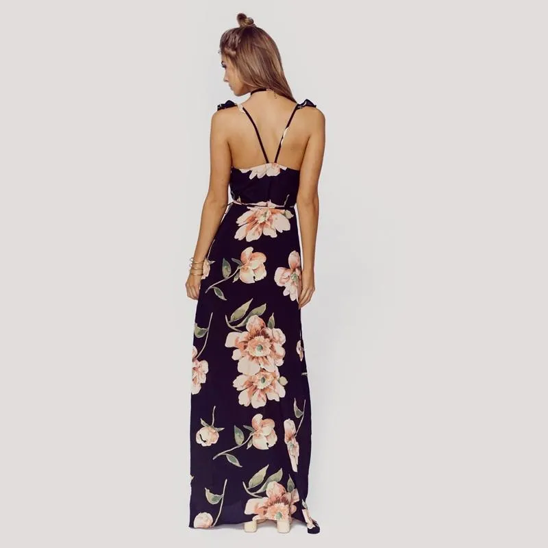 Judy Black Floral Maxi Dress