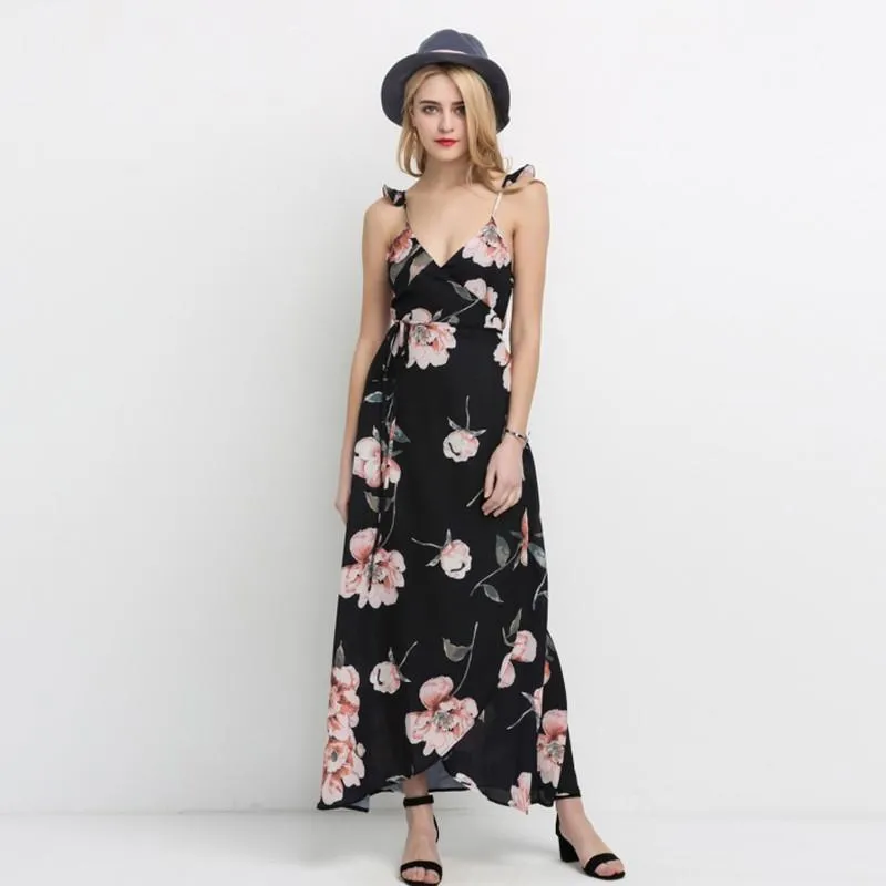 Judy Black Floral Maxi Dress
