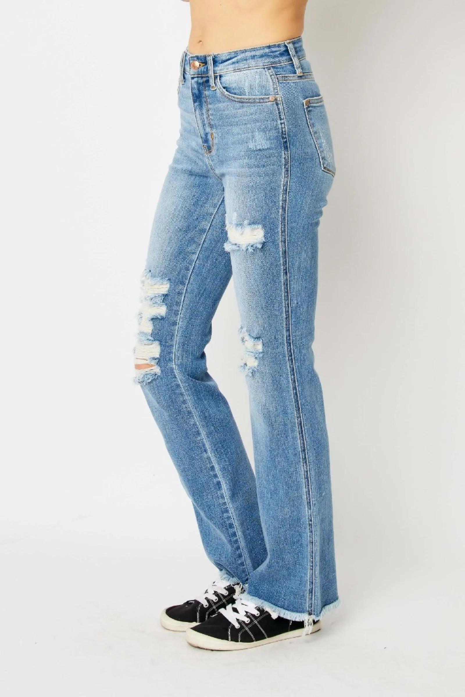Judy Blue High Waist Destroyed Hem Bootcut