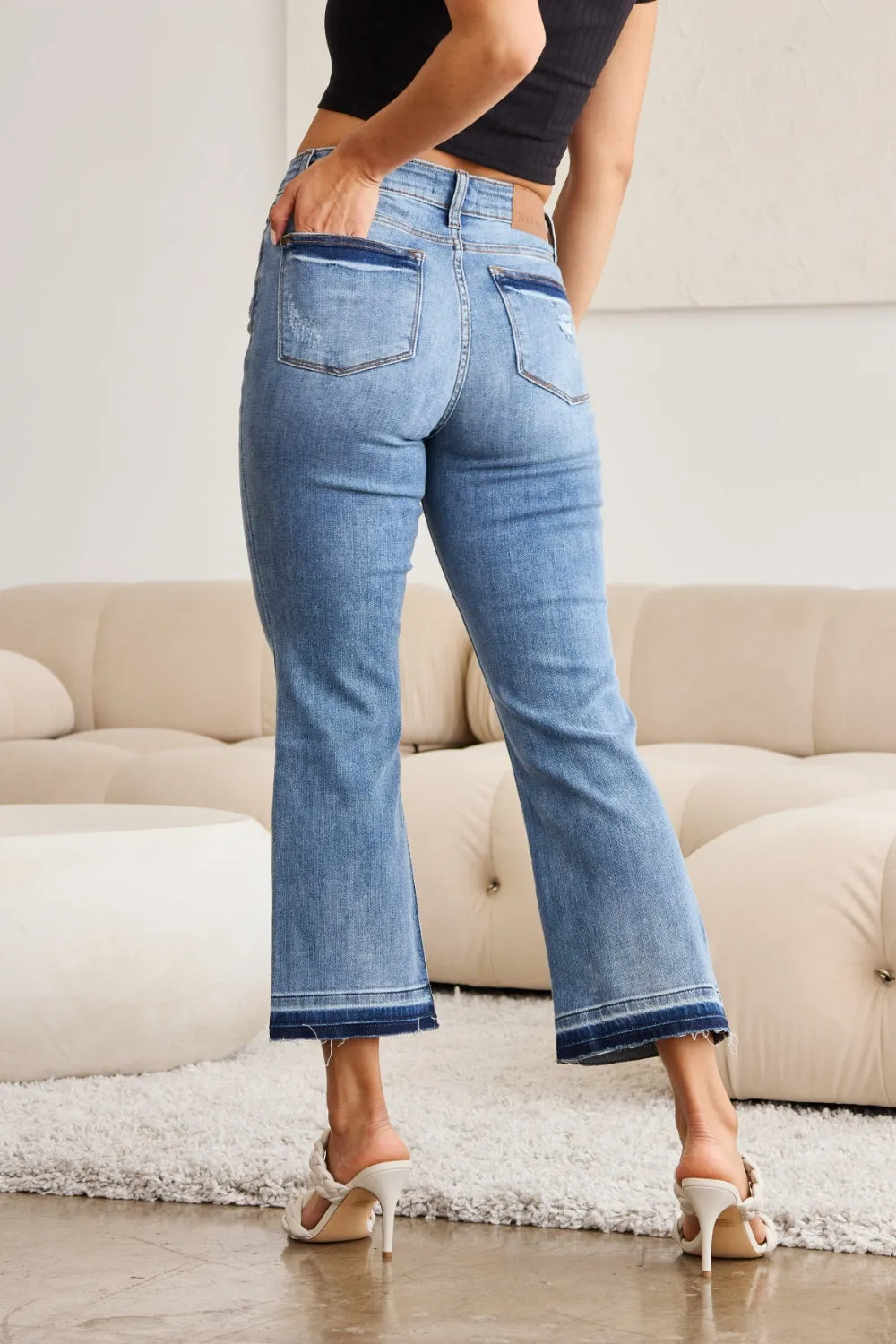 Judy Blue Release Hem Cropped Bootcut Jeans - Online Exclusive