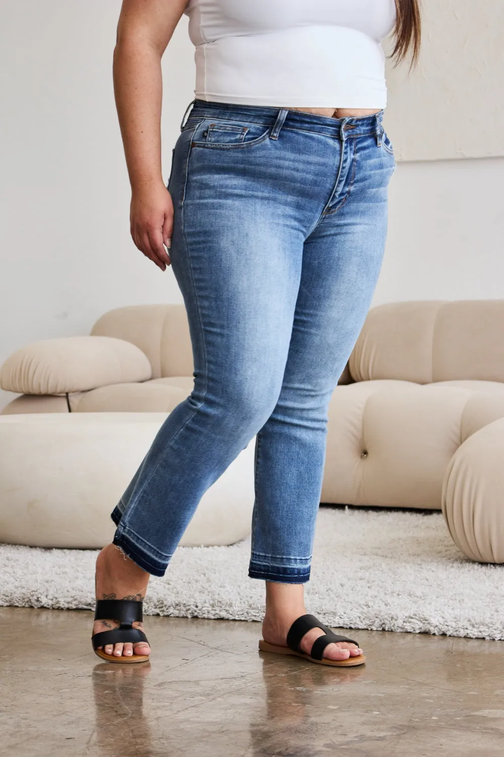 Judy Blue Release Hem Cropped Bootcut Jeans - Online Exclusive