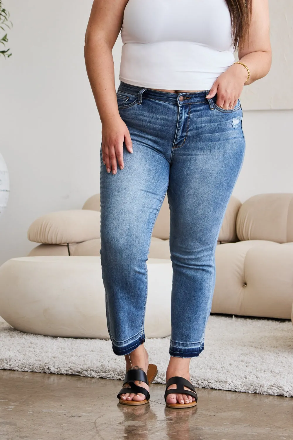 Judy Blue Release Hem Cropped Bootcut Jeans - Online Exclusive