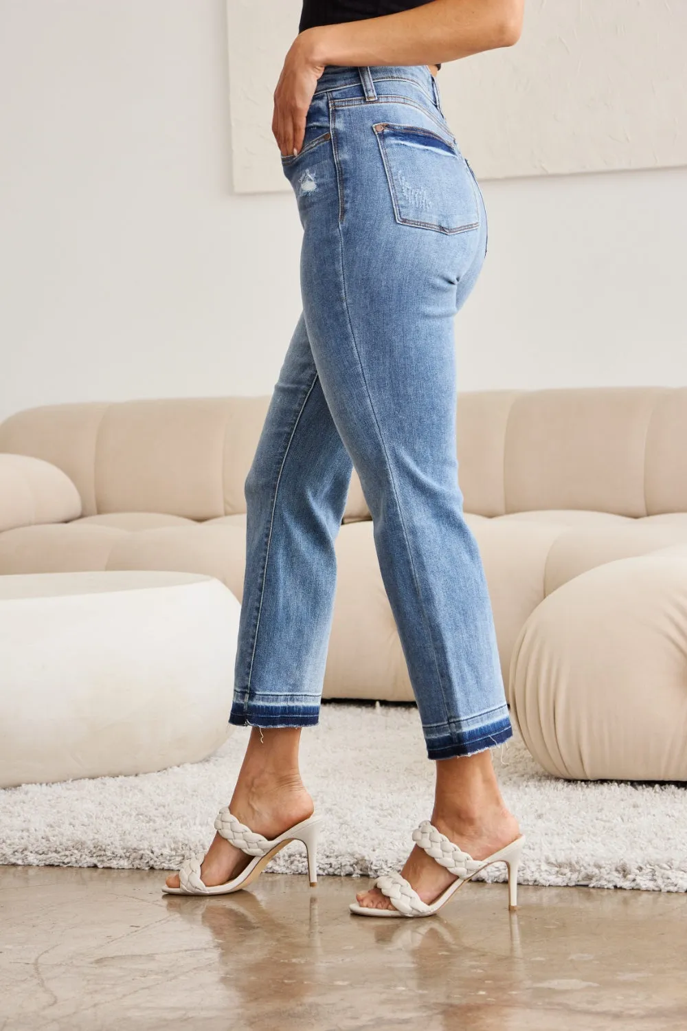 Judy Blue Release Hem Cropped Bootcut Jeans - Online Exclusive