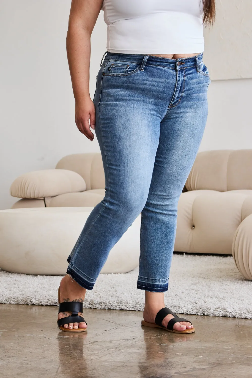 Judy Blue Release Hem Cropped Bootcut Jeans - Online Exclusive