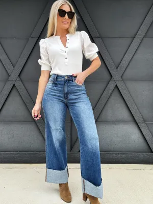 Judy Blue Retro Wide Cuff Jeans
