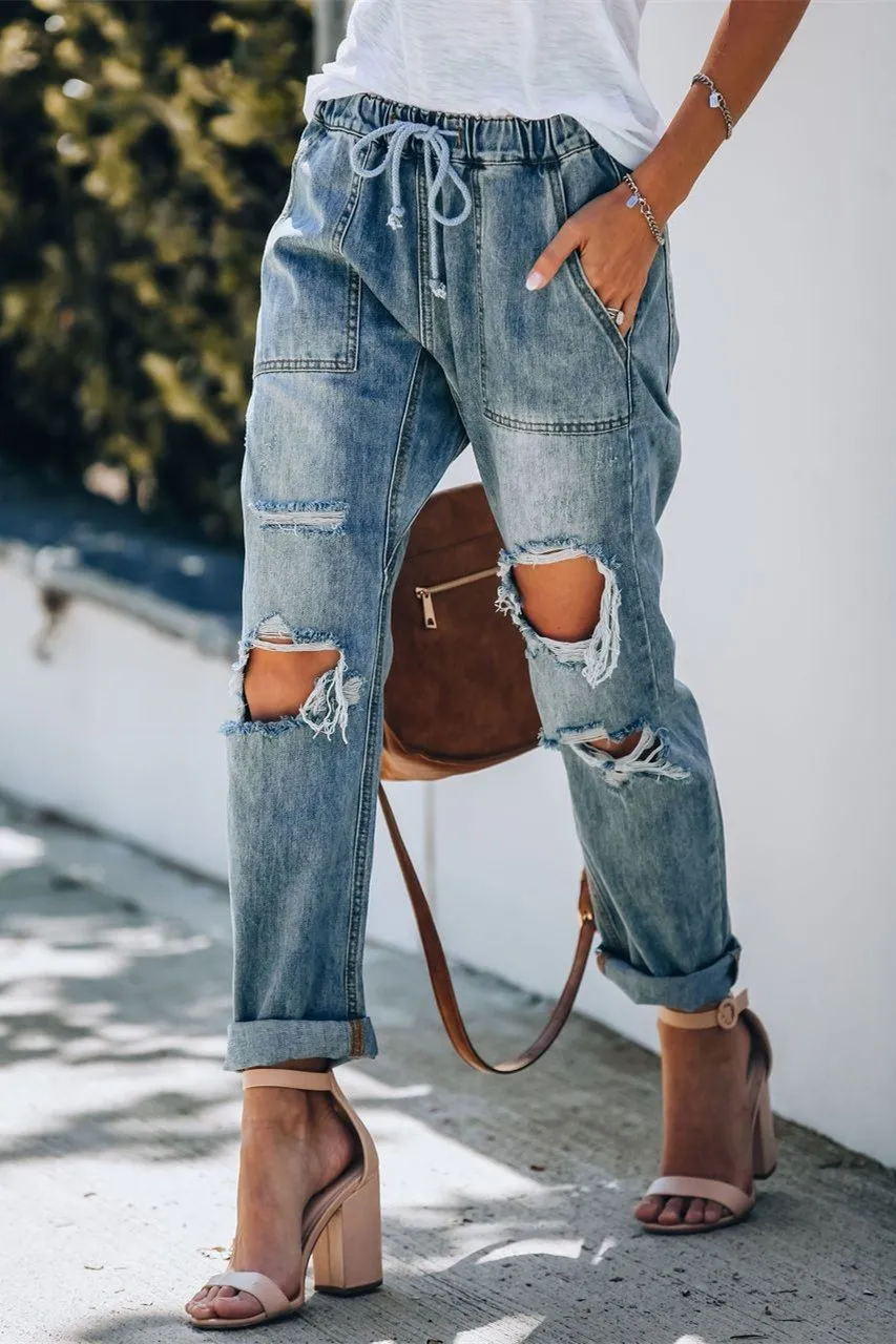 Kaiden Cotton Pocketed Denim Joggers