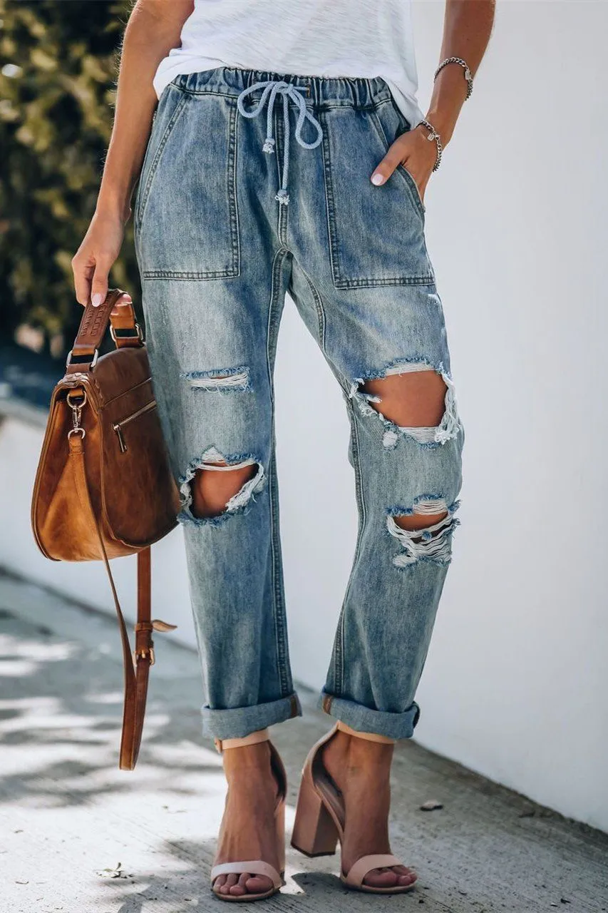 Kaiden Cotton Pocketed Denim Joggers
