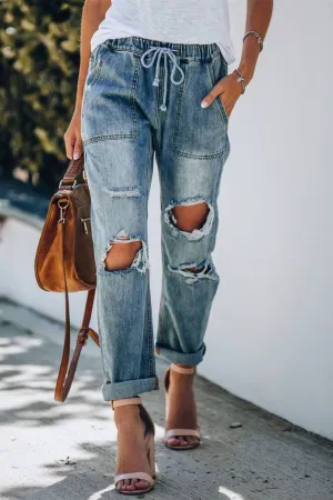 Kaiden Cotton Pocketed Denim Joggers