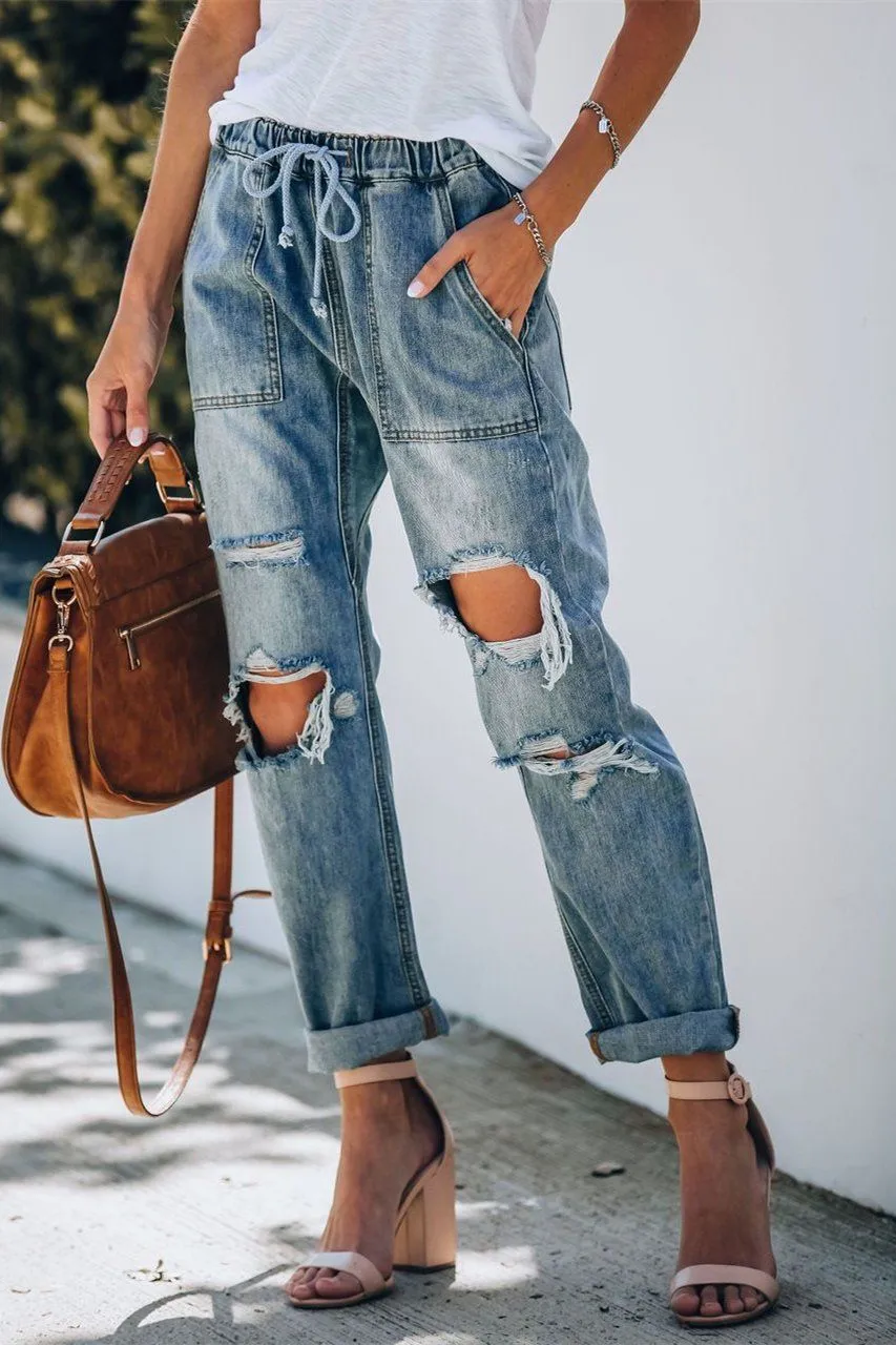Kaiden Cotton Pocketed Denim Joggers