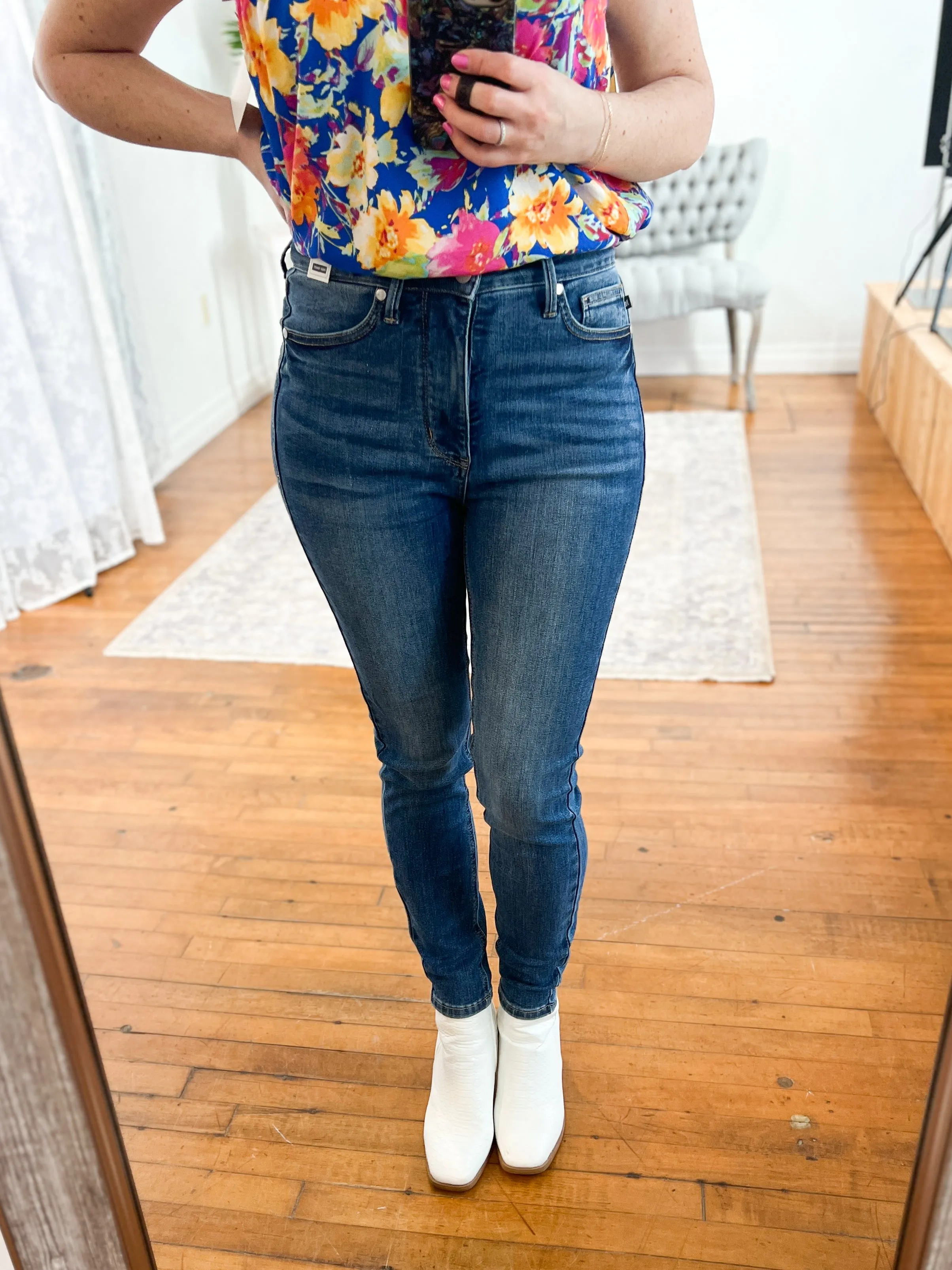 Kaitlyn Tummy Control High Rise Skinny Judy Blue Jeans