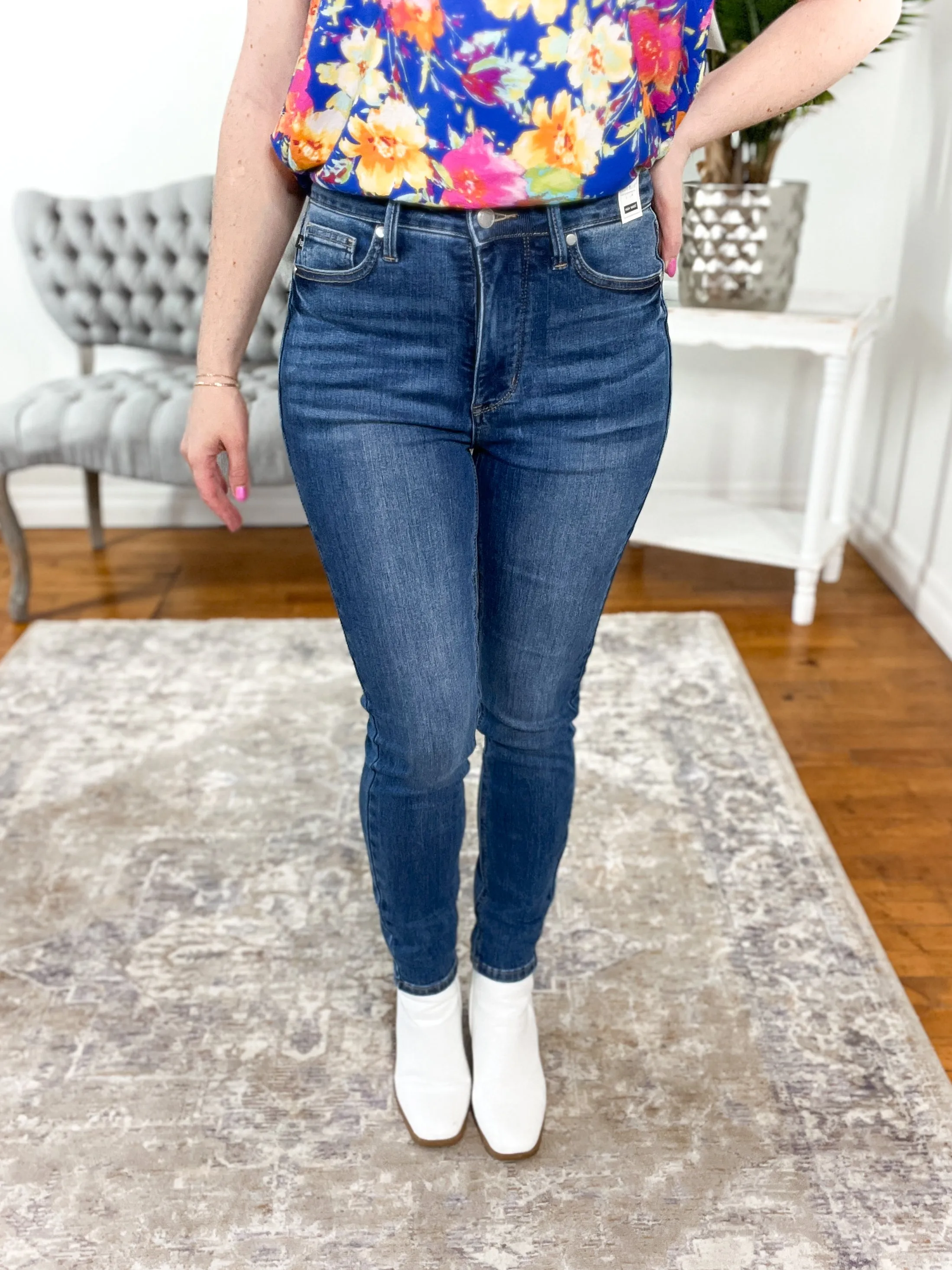 Kaitlyn Tummy Control High Rise Skinny Judy Blue Jeans