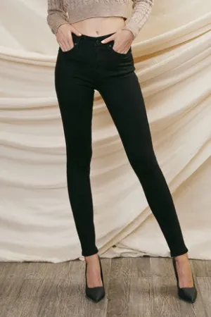 Kan Can Teen's High Rise Basic Super Skinny Jeans-Black..