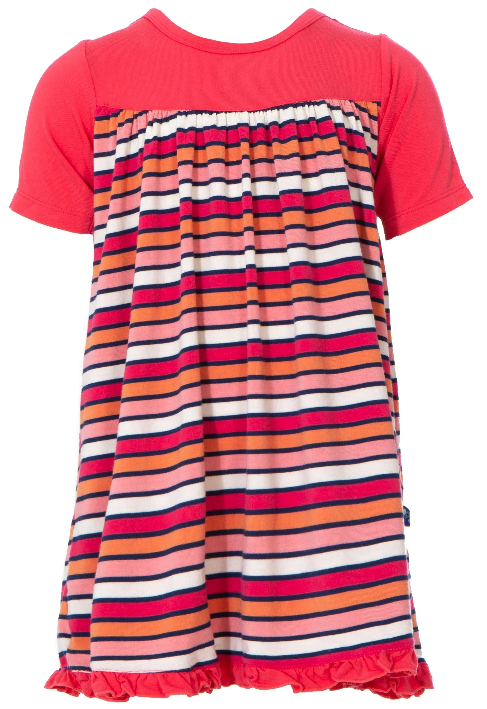 KicKee Pants Botany Red Ginger Stripe Classic S/S Swing Dress