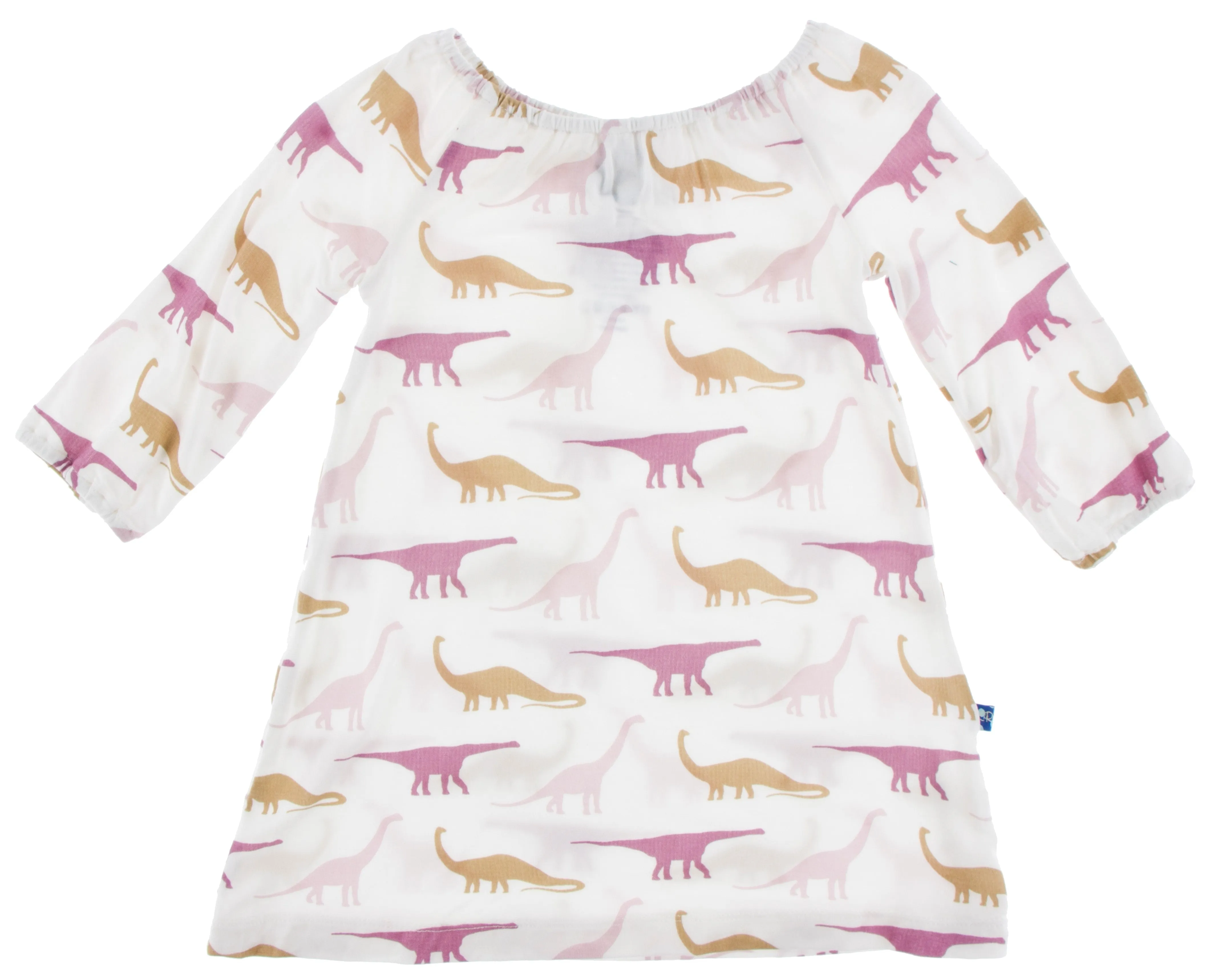 KicKee Pants Natural Sauropods L/S Peasant Dress