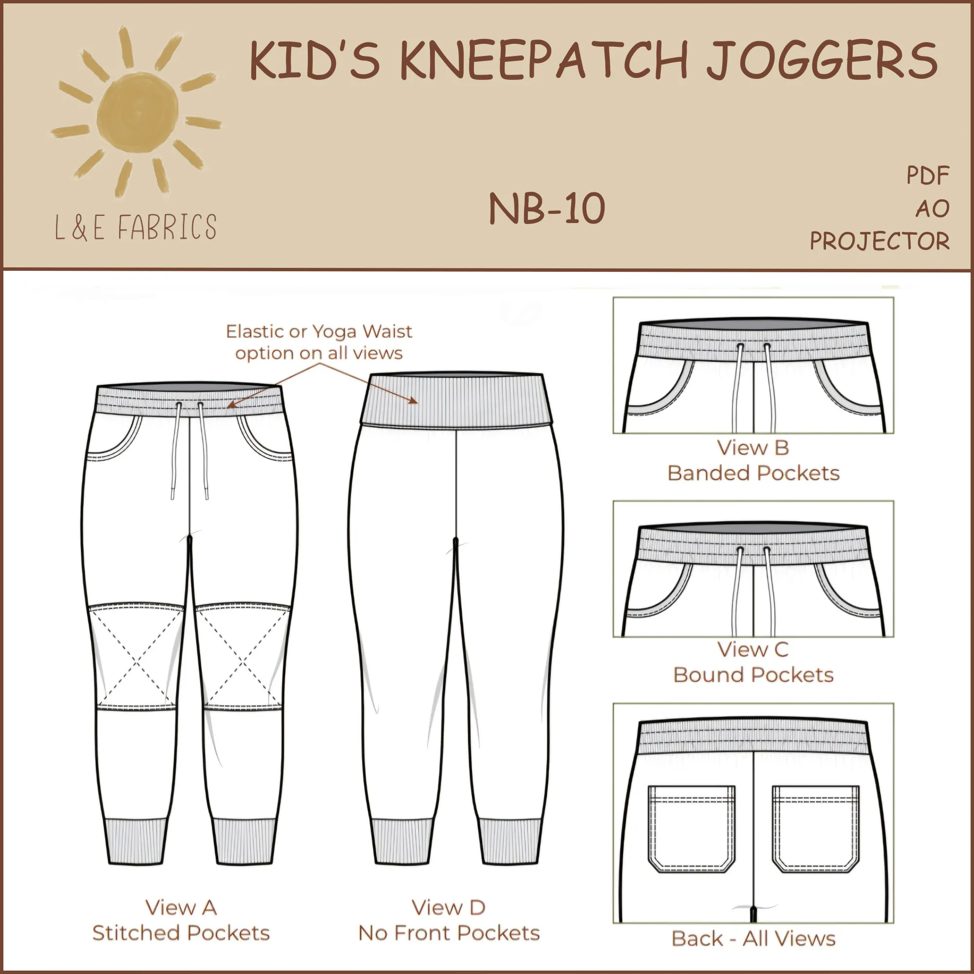 Kid's Kneepatch Joggers Sewing Pattern
