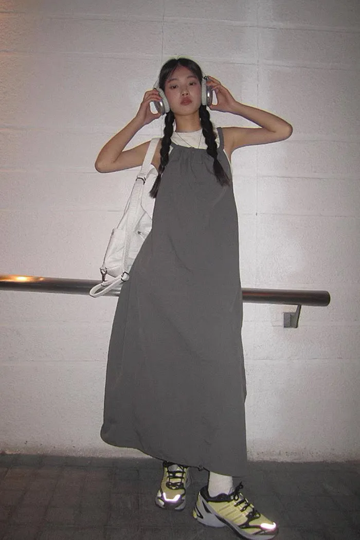 Korean A-line Long Skirt Suspender Dress