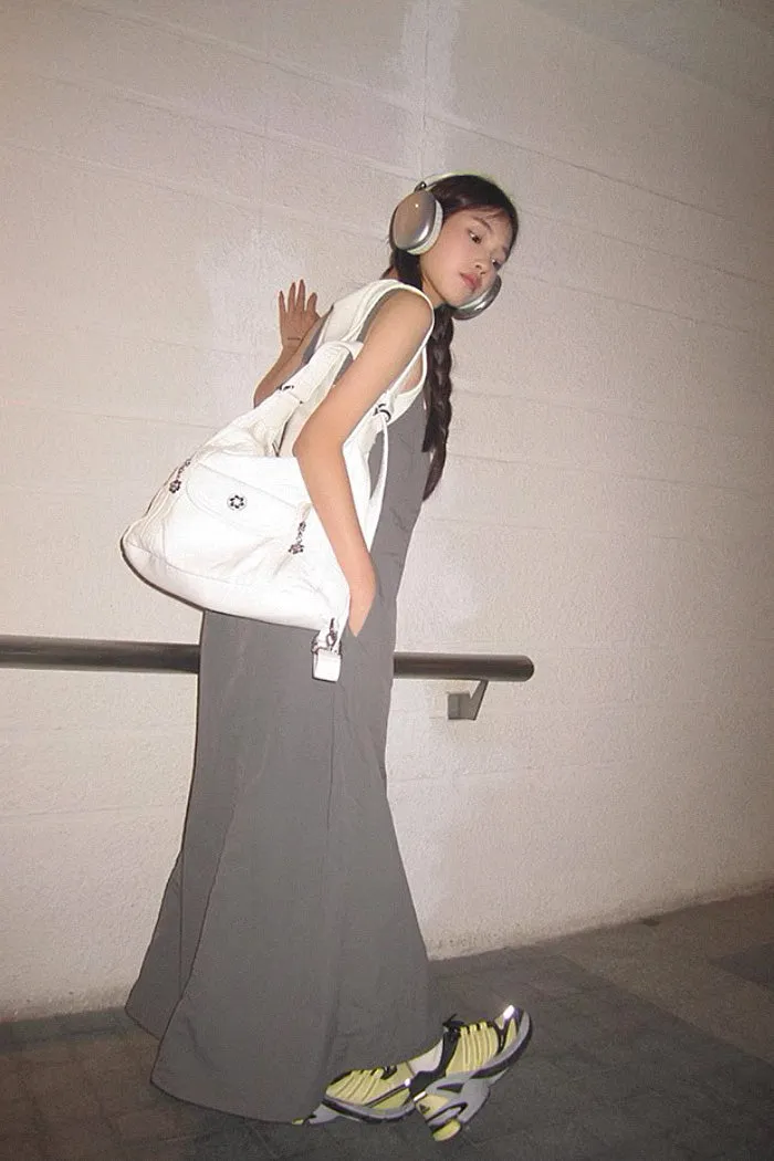 Korean A-line Long Skirt Suspender Dress