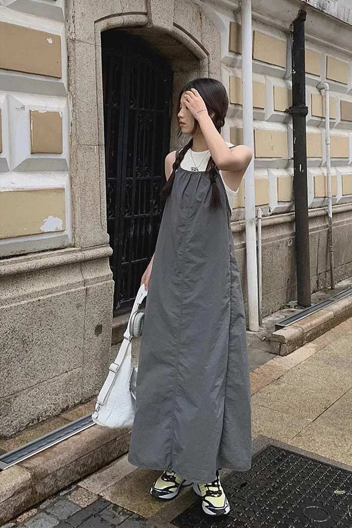 Korean A-line Long Skirt Suspender Dress