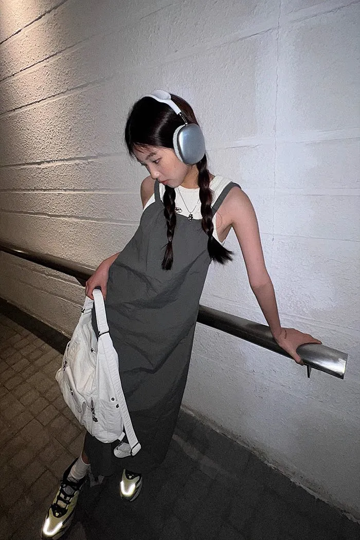 Korean A-line Long Skirt Suspender Dress