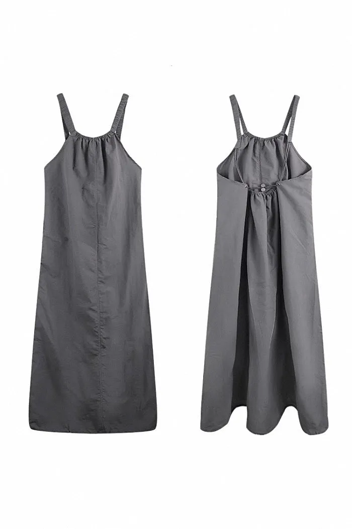 Korean A-line Long Skirt Suspender Dress