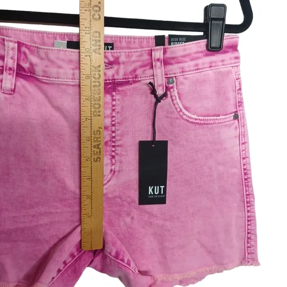 KUT FROM THE KLOTH Pink Stone Wash Gidget High Rise Denim Jean Shorts 2 XS NWT