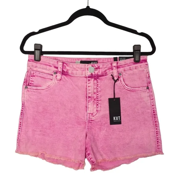 KUT FROM THE KLOTH Pink Stone Wash Gidget High Rise Denim Jean Shorts 2 XS NWT