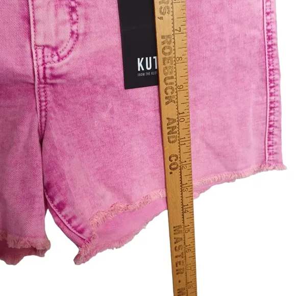 KUT FROM THE KLOTH Pink Stone Wash Gidget High Rise Denim Jean Shorts 2 XS NWT