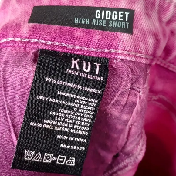 KUT FROM THE KLOTH Pink Stone Wash Gidget High Rise Denim Jean Shorts 2 XS NWT