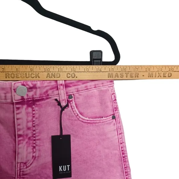 KUT FROM THE KLOTH Pink Stone Wash Gidget High Rise Denim Jean Shorts 2 XS NWT