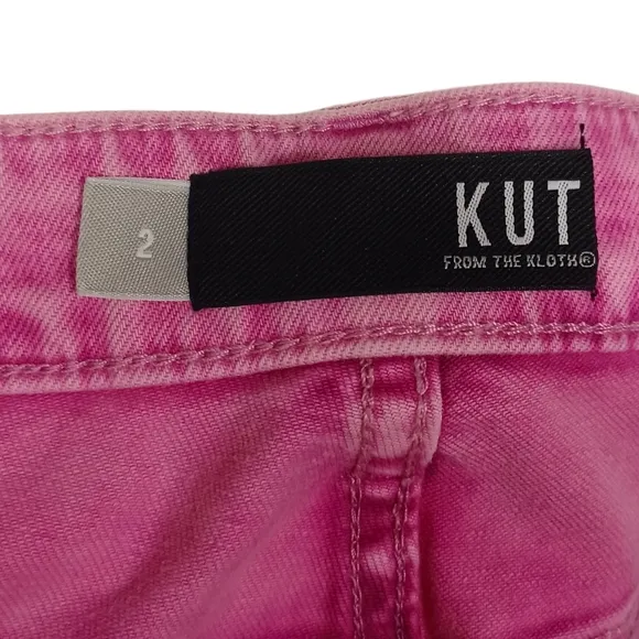 KUT FROM THE KLOTH Pink Stone Wash Gidget High Rise Denim Jean Shorts 2 XS NWT