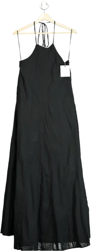 L'academie Black The Phila Halter Neck Maxi Dress UK XS