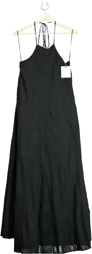 L'academie Black The Phila Halter Neck Maxi Dress UK XS