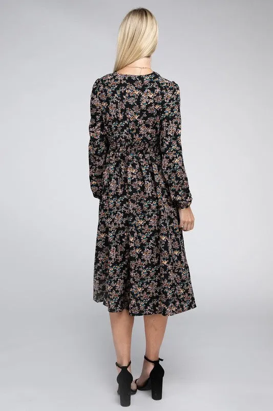 Lace Floral Print Dress