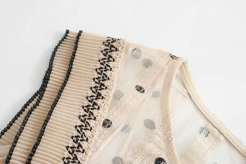 Lace Polka Dot Splicing Midi Floral Dresses