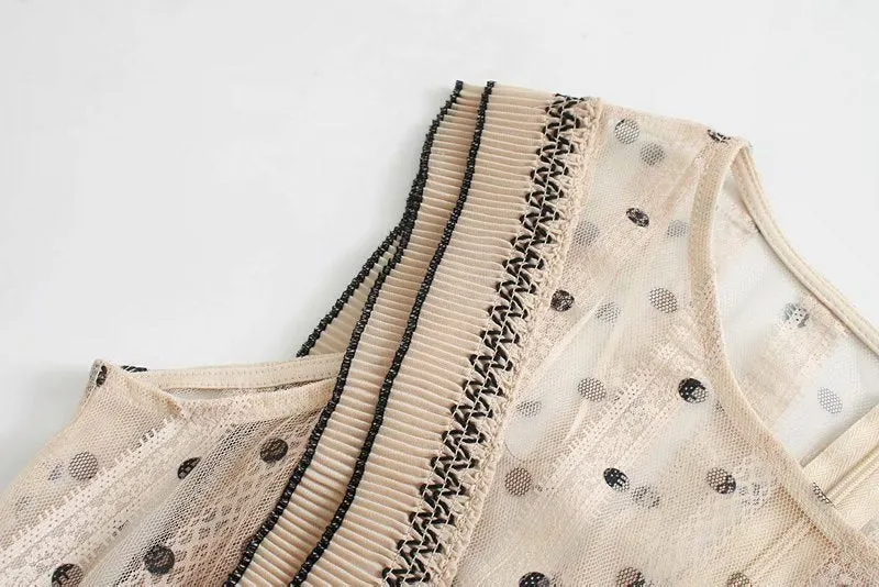 Lace Polka Dot Splicing Midi Floral Dresses
