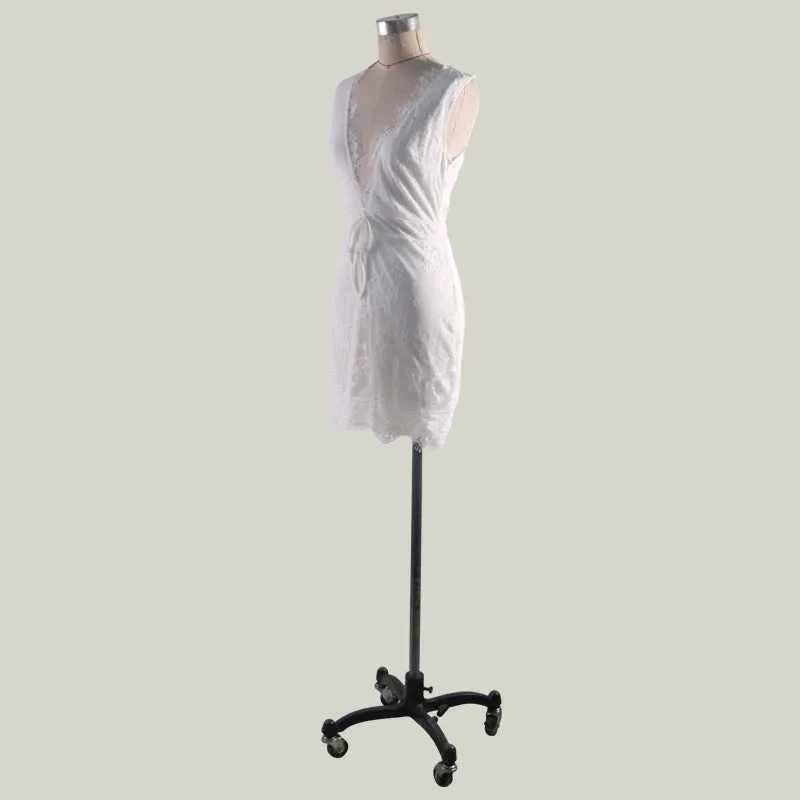 Lace Sleeveless Pencil Skirt V-neck Midi Dress