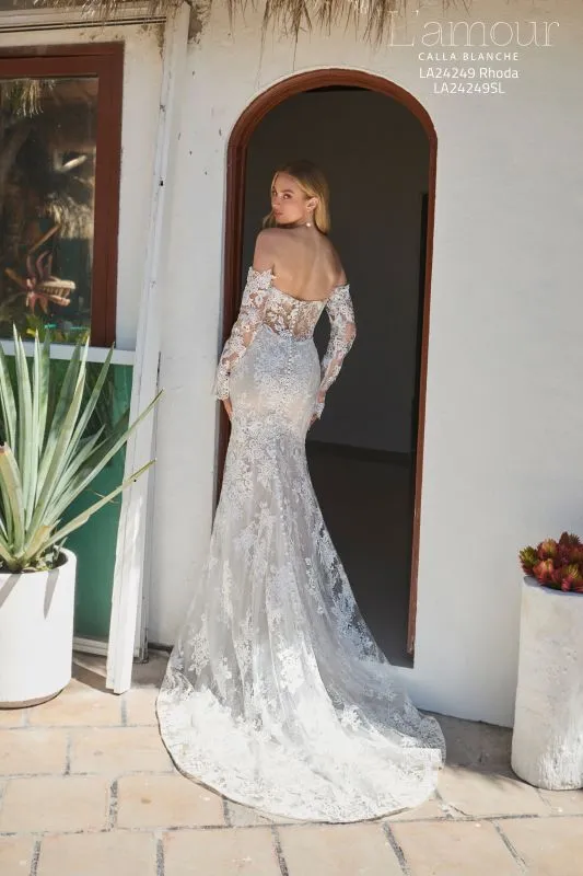 L'amour Size 16 LA24249 Rhoda Ivory/Ivory Gown