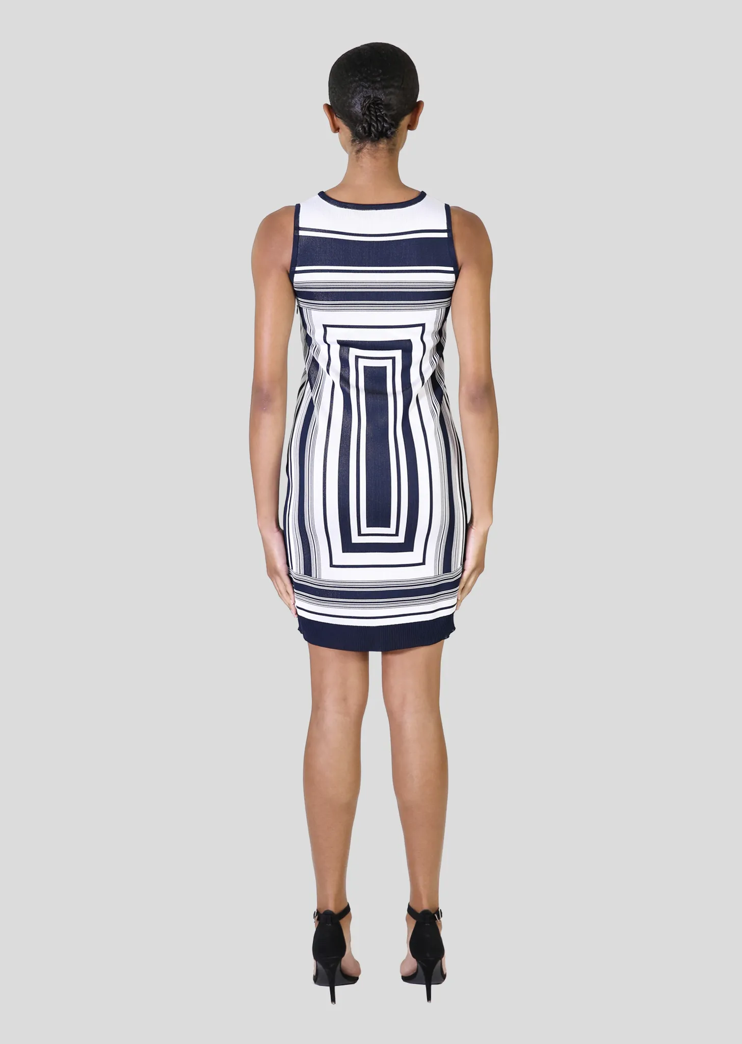 Lasalle - Sleeveless Tank Dress with Modern Geometric Design