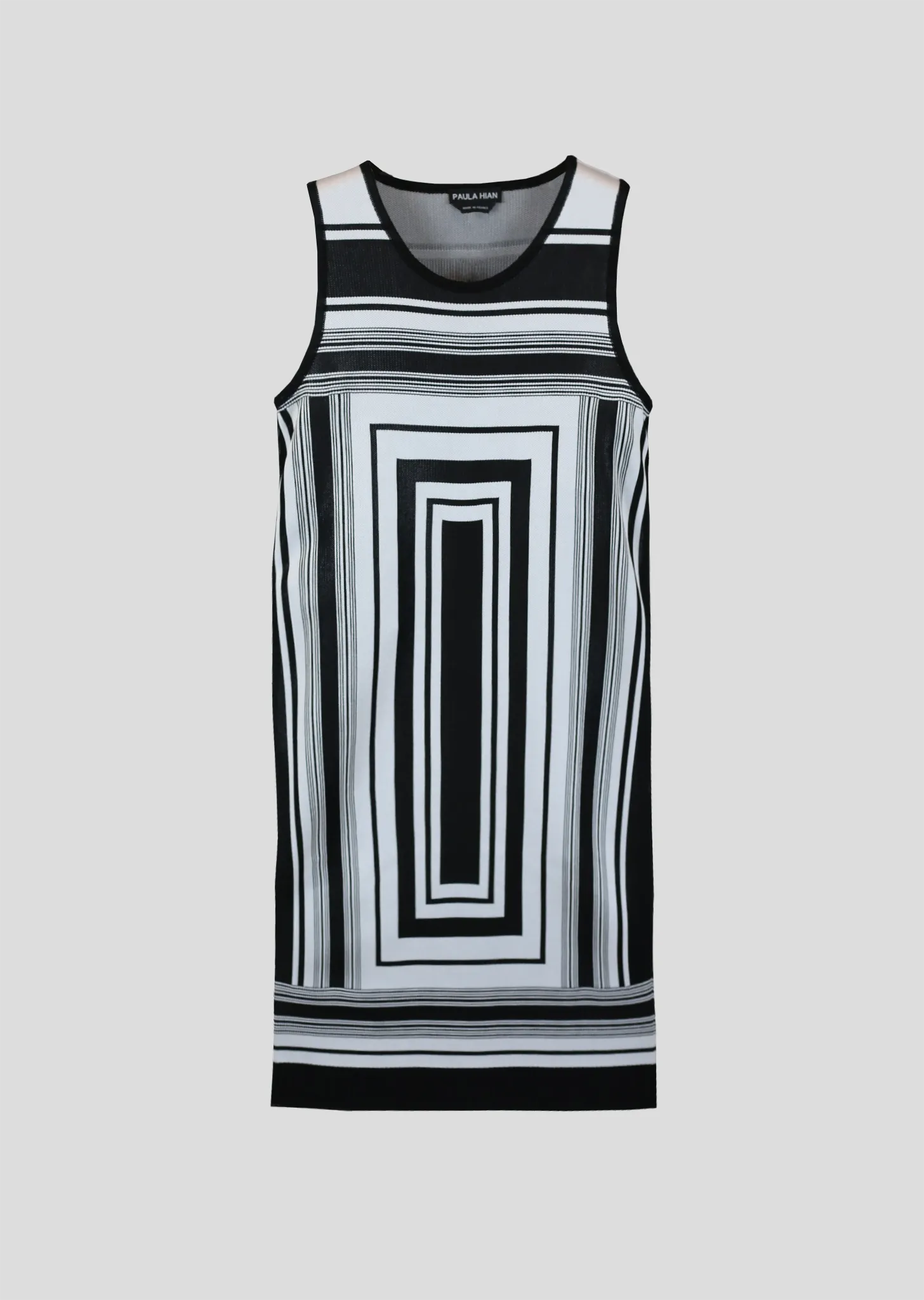 Lasalle - Sleeveless Tank Dress with Modern Geometric Design