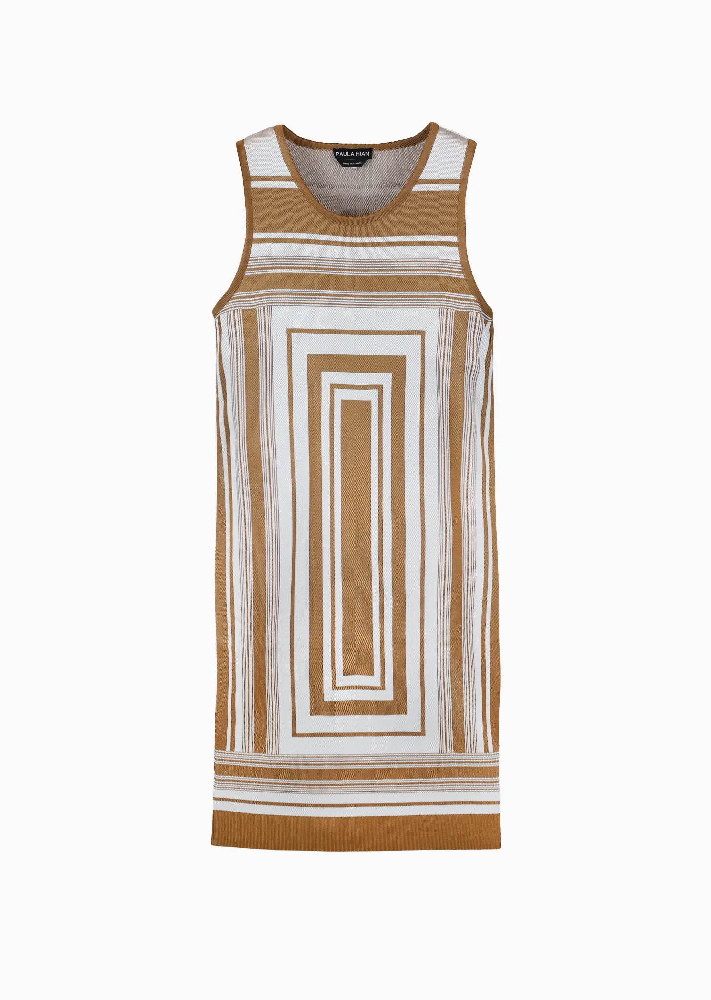 Lasalle - Sleeveless Tank Dress with Modern Geometric Design