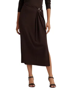 Lauren By Ralph Lauren Buckle-Trim Stretch Jersey Pencil Skirt