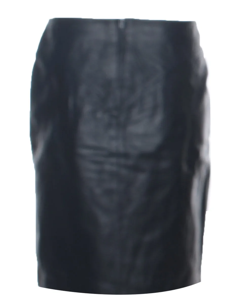 Leather Pencil Skirt - M