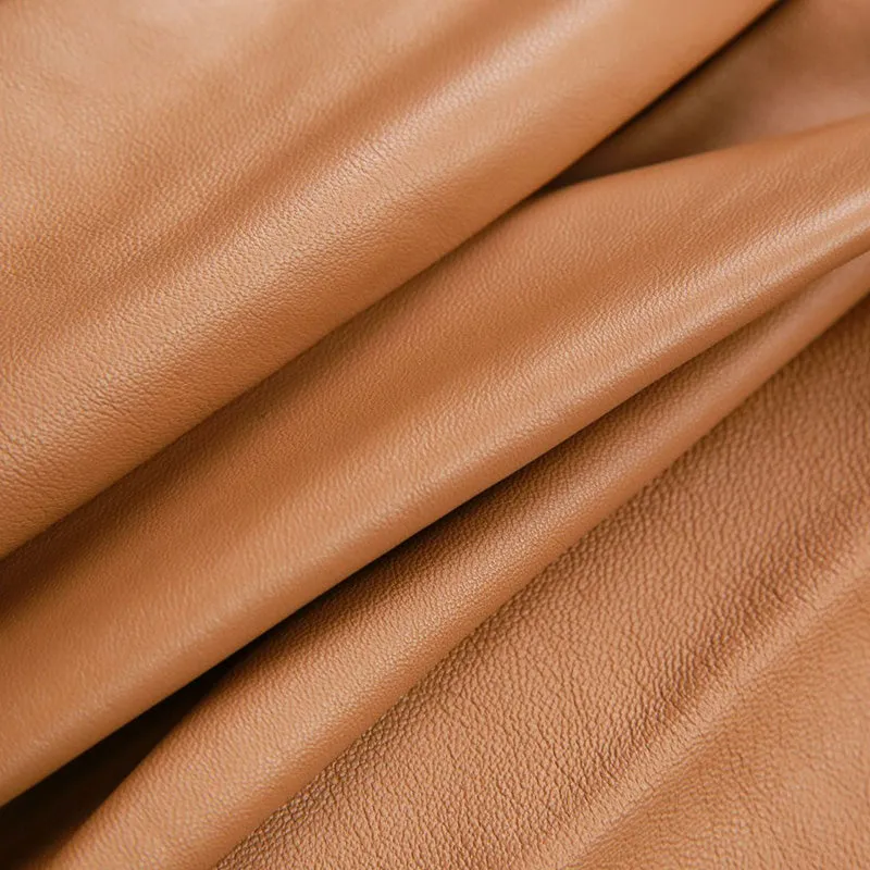 Leather Sheepskin Skirt Women Simple Versatile Pleated Metal Decorative Short Dress 2022 Autumn Winter New TF4793