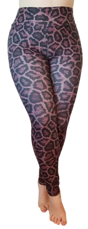 Leggings Full Length Magenta Leopard