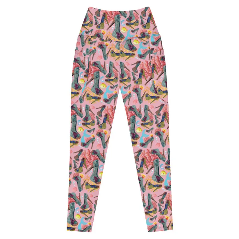 Leggings with pockets Coral 'Fashion Sea'