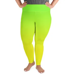 Lemon Lime Ombre Plus Size Leggings