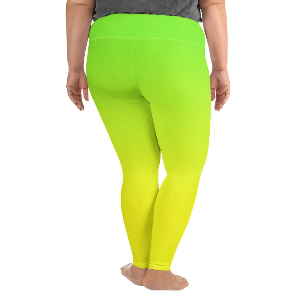 Lemon Lime Ombre Plus Size Leggings