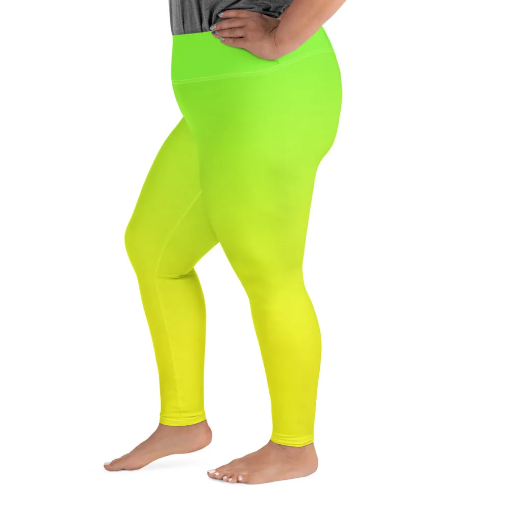 Lemon Lime Ombre Plus Size Leggings