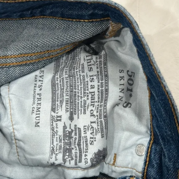 Levi‎ Blue 501 Skinny Jeans Size 25